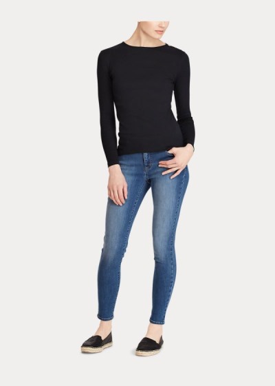 Women's Ralph Lauren Button-Shoulder Crewneck Tops | 792316EBP